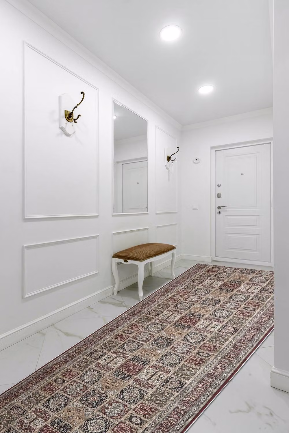 RugsX Anti-Slip Lotus Oriental Runner in Beige and Multicolour, W/D/H: 100 x 440 cm – 3