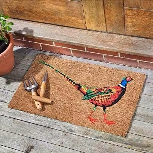Marco Paul Le Faisan Non Slip Coir Door Mat, Brown and Multicolour, W: 75.0 cm, D: 45.0 cm – 1
