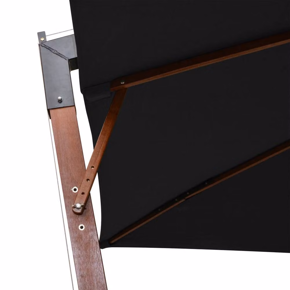 Berkfield Home Black Cantilever Hanging Parasol with Pole and Solid Fir Wood Frame, W/D/H: 300 x 300 x 300 cm – 4