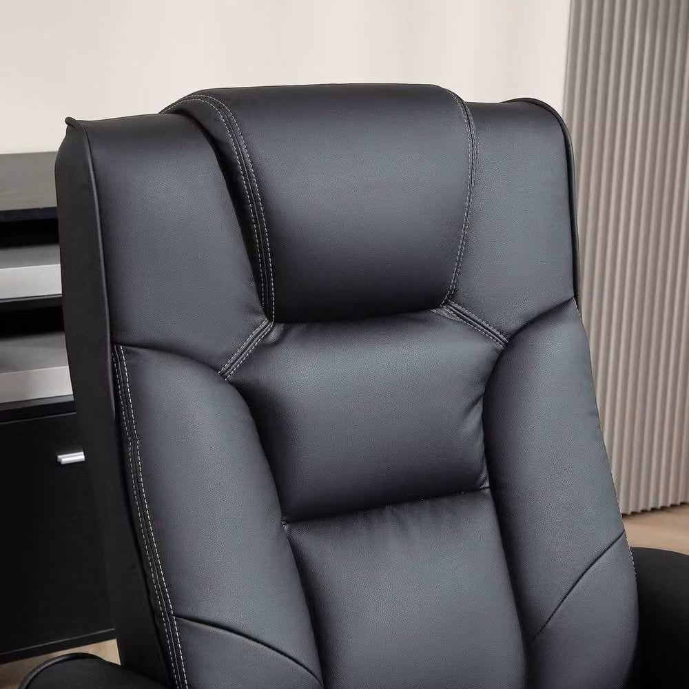 FORGEVIO Reclining Armchair with Ottoman and Adjustable Backrest in Black – 5