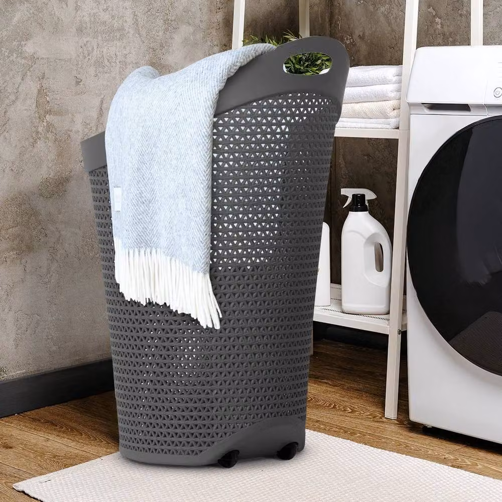 PAWNORA 100L Laundry Basket Storage with Wheels, Grey – 3