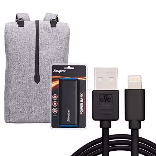 Energizer EPB004 Laptop Charging Bag with UE10007 10000 mAh Power Bank in Grey – 1