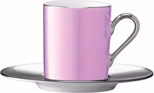 LSA Palazzo Pink Porcelain Coffee Cup and Saucer, 100ml
