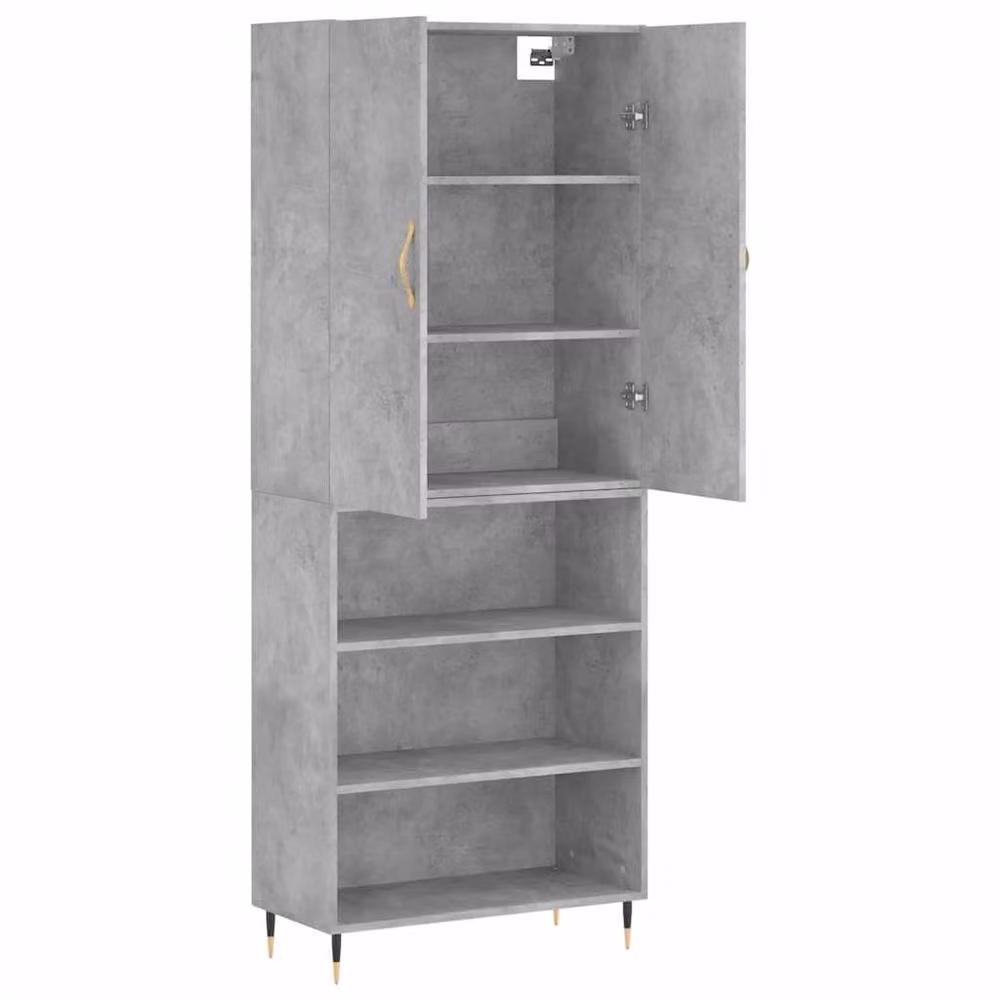 Berkfield Home Modern Highboard in Concrete Grey, W/D/H: 69.5 x 34 x 180 cm – 3