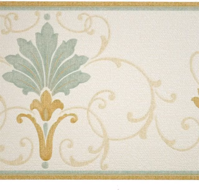 Arthouse Opera Henley Botanical Floral Wallpaper Border in Teal, Green, Beige and Yellow