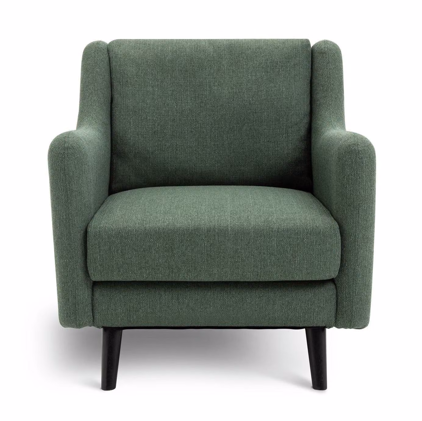 Cheap Furniture Warehouse Green Fabric Mid-Century Armchair with Mixed Padding