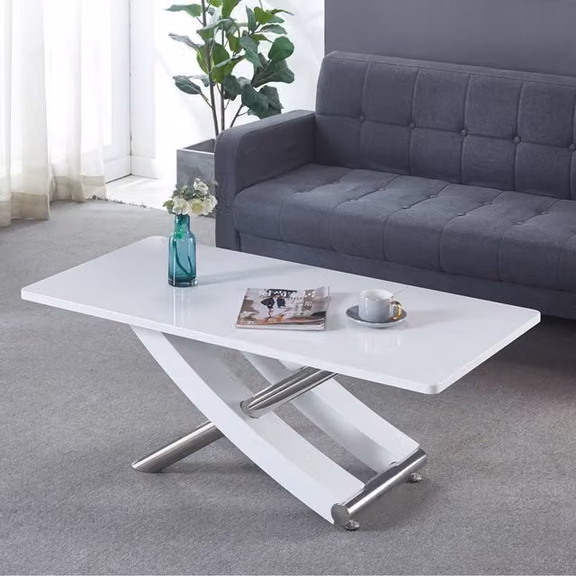 Modernique Carlo Top Glossy MDF Rectangular Coffee Table in White