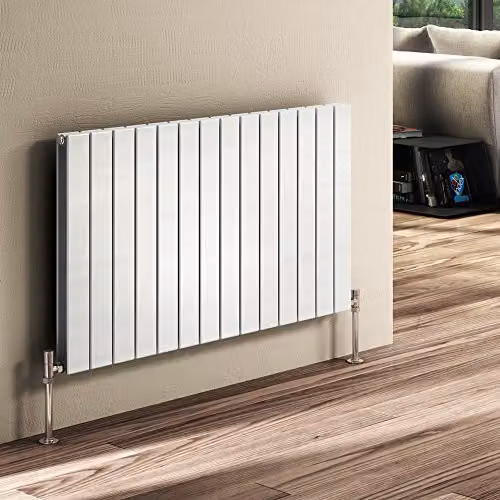 Bathroom Kingdom White Double Flat Panel Horizontal Steel Radiator W: 58.8 cm, H: 58.8 cm, D: 18 cm – 1