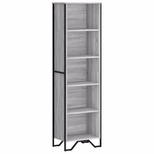 vidaXL Modern Grey Sonoma Bookcase in Engineered Wood W/D/H: 50 x 31 x 169 cm