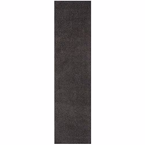 THE RUGS Dark Grey Plain Shaggy High Pile Rug, W/D/H: 80 x 300 cm – 5