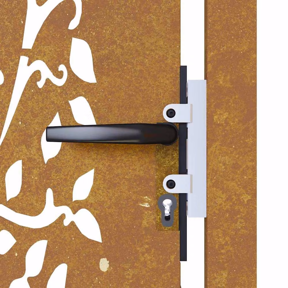 Berkfield Brown Corten Steel Garden Gate with Tree Design, W: 105 cm, H: 180 cm – 3