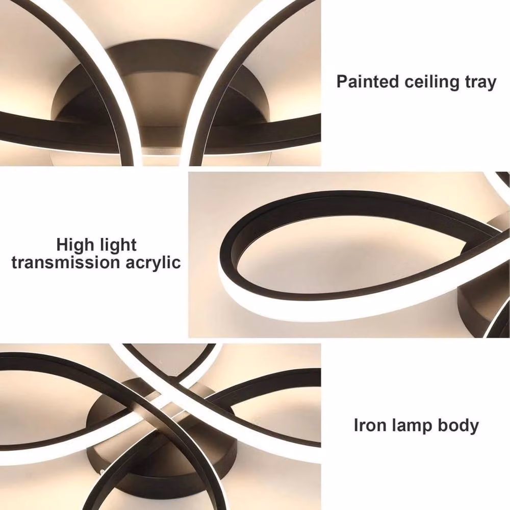Kelvenix 40W Modern LED Ceiling Light with Remote Control and Dimming Function, Black – 4