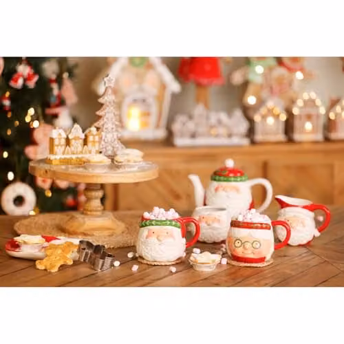 Widdop and Co Santa and Friends Ceramic Nordic Christmas Serving Platter, Red and Multicolour, Diameter: 20.6 cm – 3