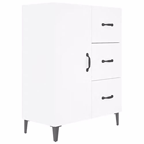vidaXL Modern White Matt Sideboard in MDF, W/D/H: 69.5 x 34 x 90 cm