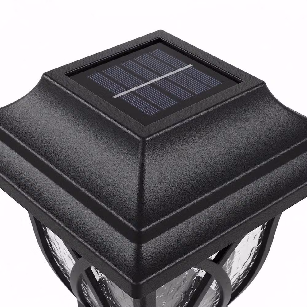 Milagro Solar Garden Lantern with Dusk Sensor, Warm White 3000K, IP44, Black – 2
