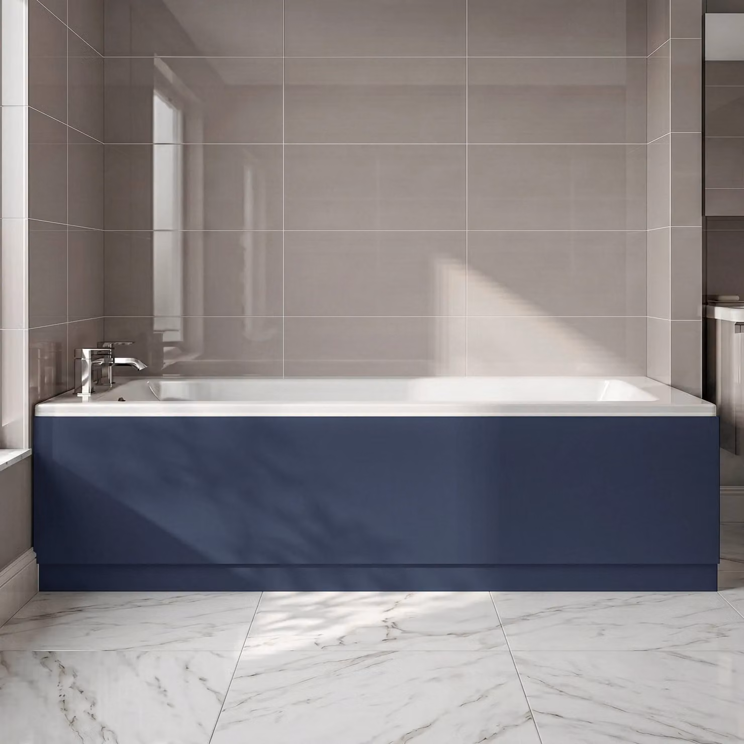 Balterley Edge/Power Straight Front Bath Panel and Plinth in Blue – 4