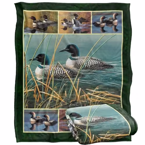 JQ Licensing CF-JP Loon Silky Touch Super Soft Fleece Throw Blanket, White, W/D/H: 152 x 127 cm – 1