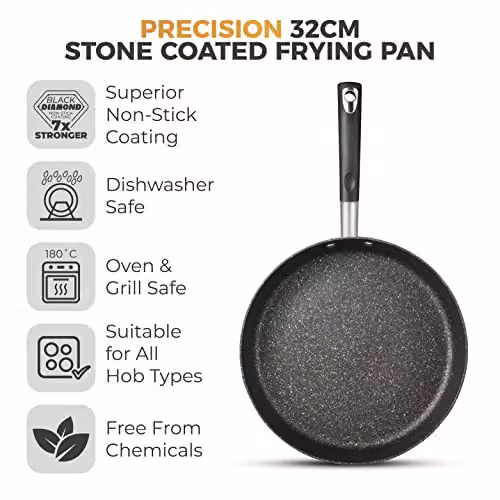 Tower Precision Non-Stick Frying Pan, Black, 32 cm – 2