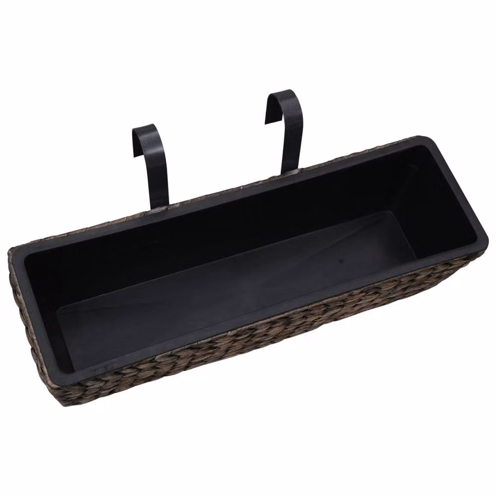 Berkfield Home Garden Brown Water Hyacinth Window Box Planters, 2 Pieces – 3