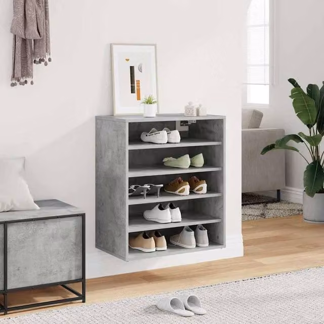 Berkfield Home Grey MDF Shoe Cabinet W/D/H: 60 x 35 x 70 cm – 1