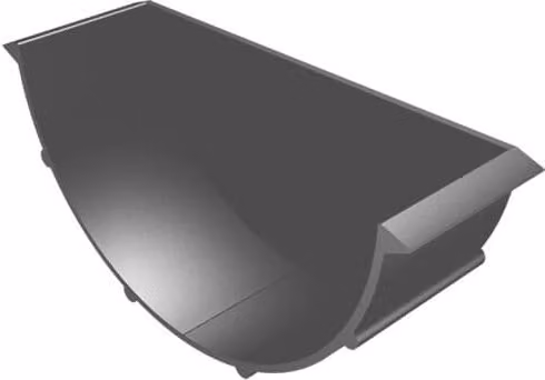 ARP Aluminium Beaded Half Round Gutter Stopend, 125mm, Anthracite Grey (7016 Matt)
