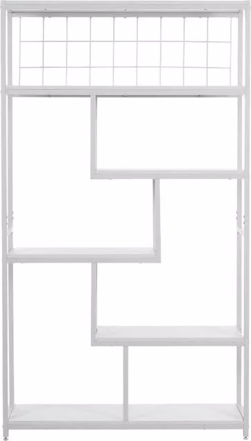 Minimalist White Metal Freestanding Open Back Storage Rack