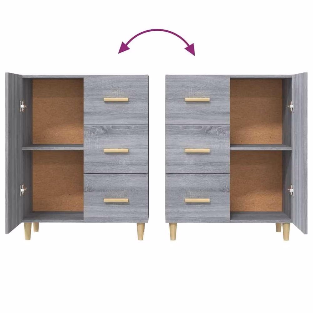 Berkfield Home Grey Sonoma Sideboard in Engineered Wood, W: 69.5 cm, D: 34 cm, H: 90 cm – 4