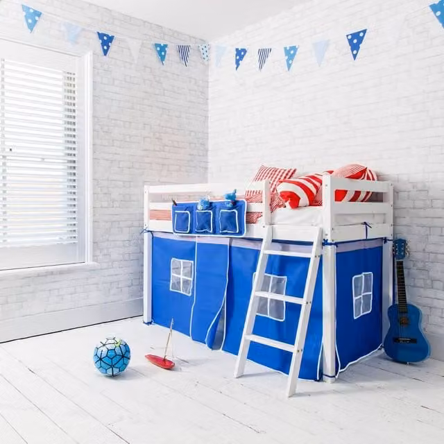 Nöa and Nani Ontario Cabin Bed Midsleeper Shorty with Blue Tent in White – 1