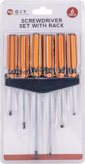 My Diy Manual Screwdriver Set with Rack, Orange