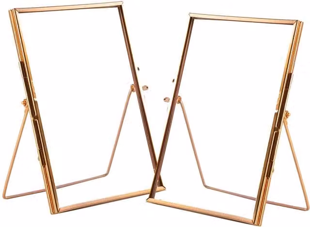 Nicola Spring Rose Gold Metal Rectangular Tabletop Photo Frame