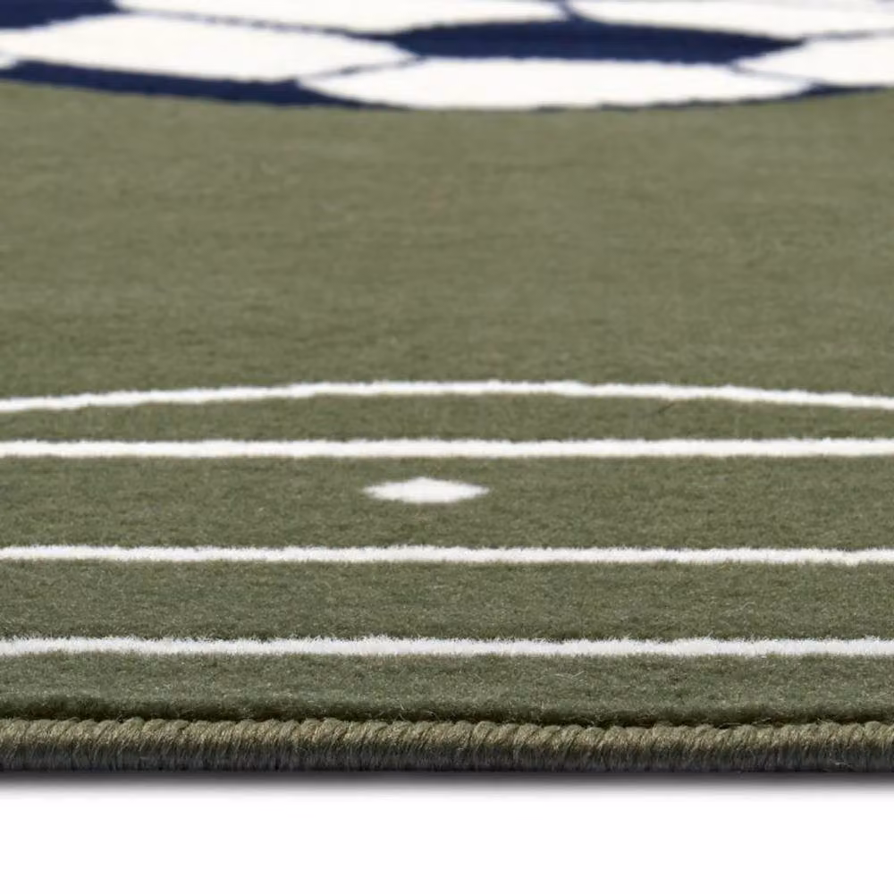 THE RUGS Estadio Short Pile Childrens Football Play Rug, Green, W: 120 cm, L: 170 cm – 3