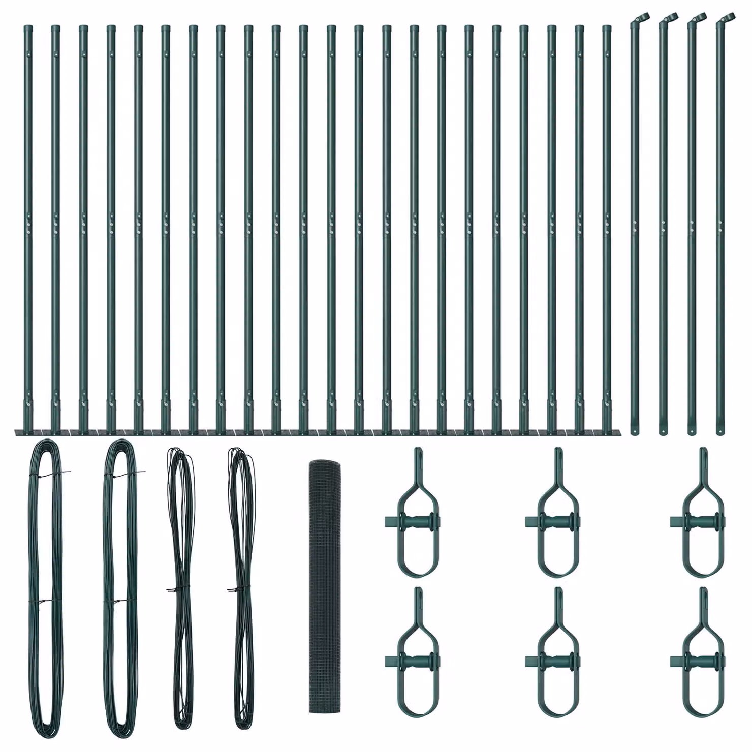 Berkfield Home Green Steel Welded Wire Fence with 13 Flanged Posts, H: 1.2 m x L: 50 m – 2