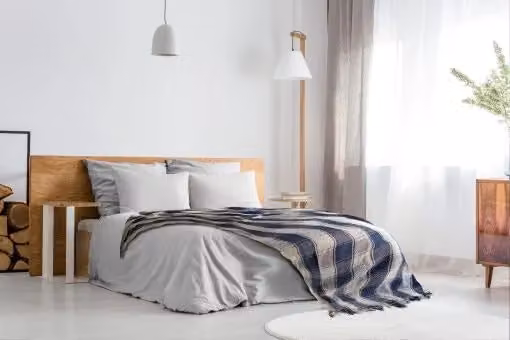 New Edge Blinds Comfy Check Collection Blue Cotton Woven Throw, W/D/H: 127 x 152 cm – 5
