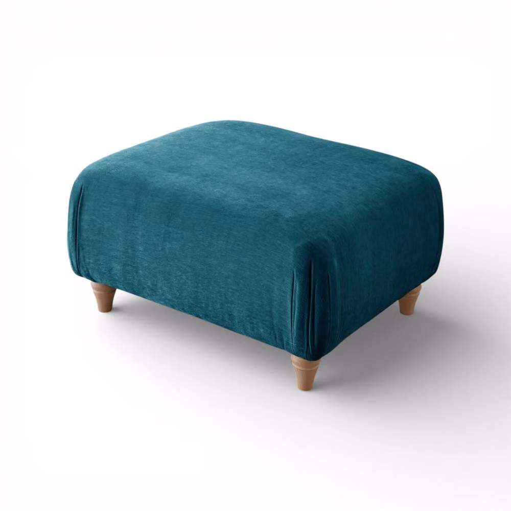 The Great Sofa Company Ezra Textured Velvet Footstool in Green – 2