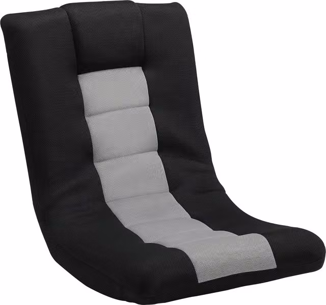 HOMCOM Black Folding Floor Sofa with 360 Degree Swivel Base and Adjustable Backrest