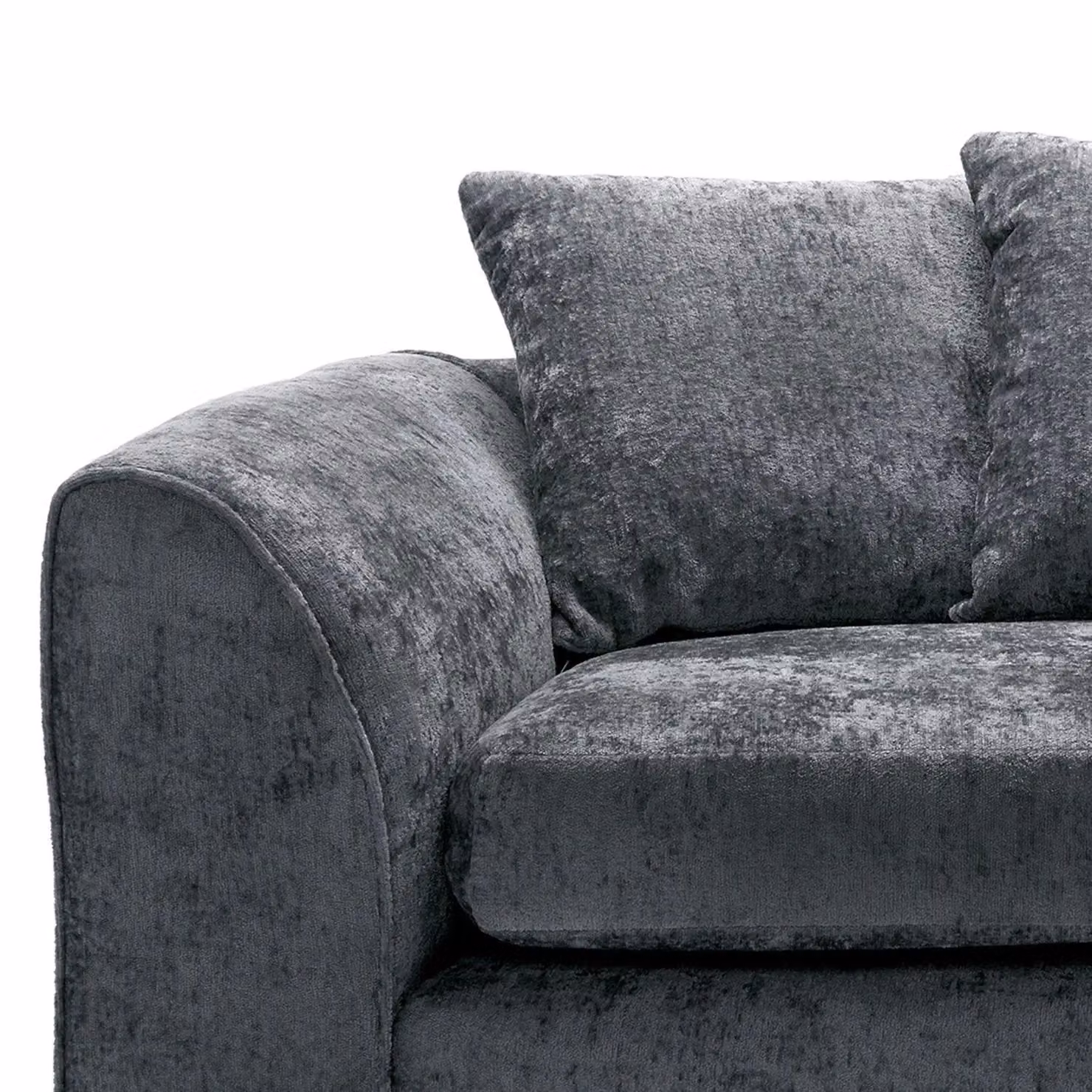 Abakus Direct Harriet 2 Seater Sofa in Dark Grey Crushed Chenille Fabric – 3