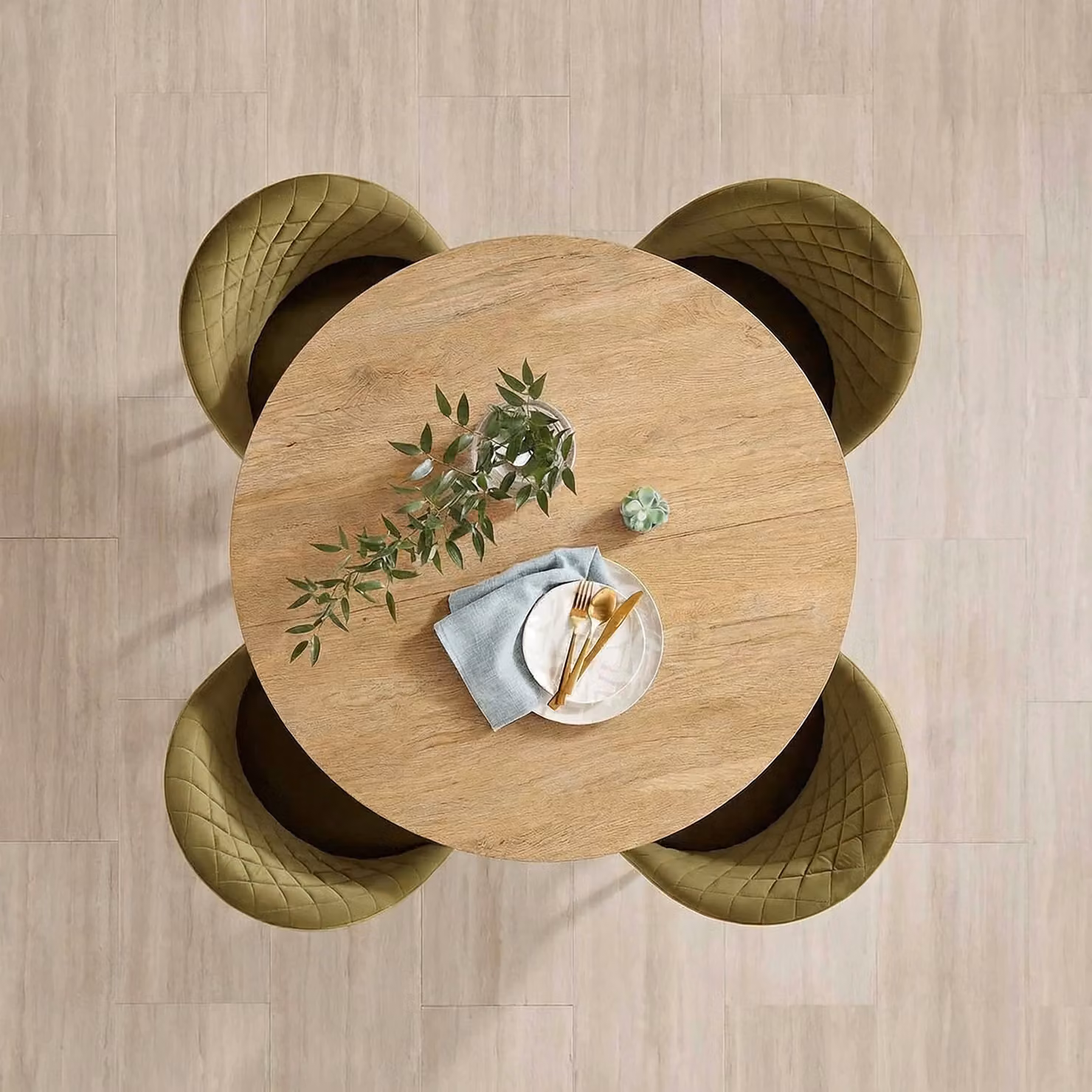 HOMCOM Industrial Round Dining Table in Brown and Black, Diameter: 80 cm, Height: 75 cm – 6