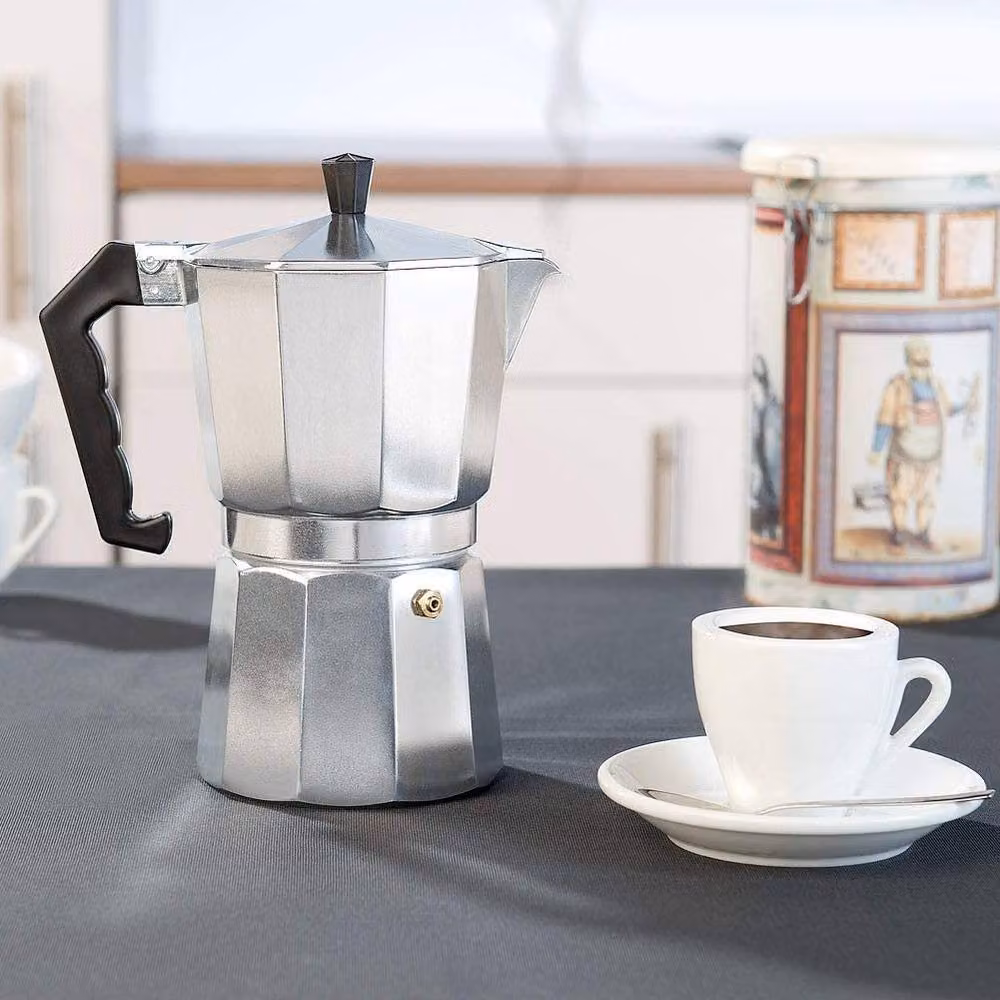 Living and Home Italian Moka Coffee Pot Stovetop Espresso Maker, 450 ml, Silver – 9