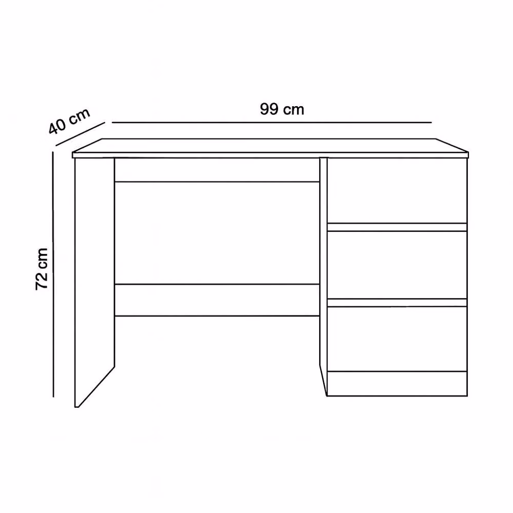 LUXURY LIFE Olivia Matt Dressing Table with 3 Drawers in White – 2
