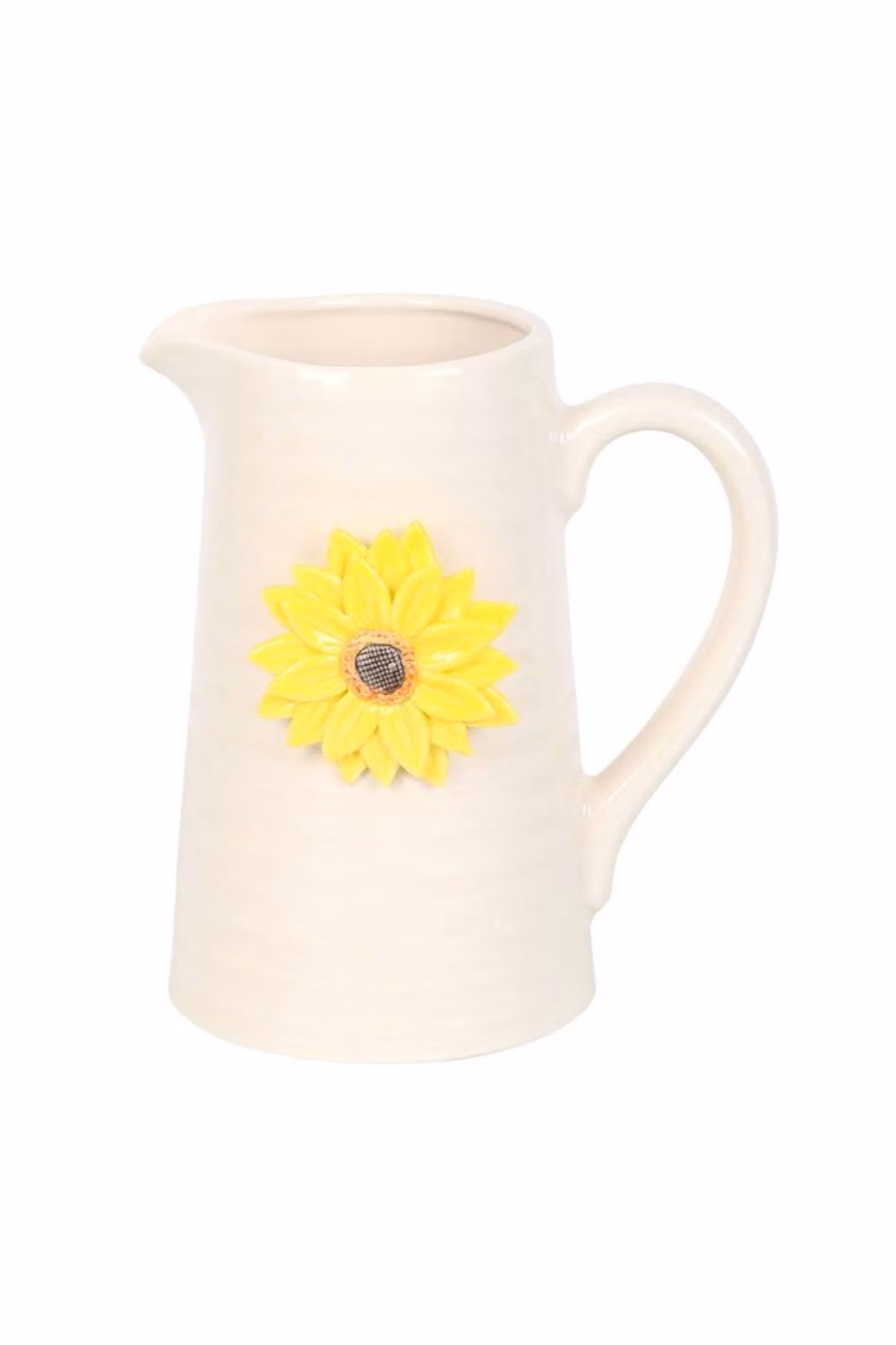 KDMD Hello Sunshine White Ceramic Flower Jug with 3D Sunflower Floral Design – 2
