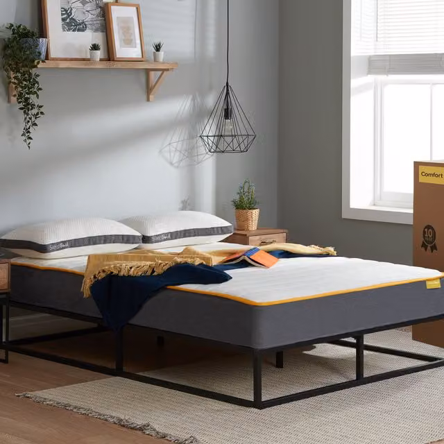 SleepSoul Comfort 800 Pocket Spring Mattress in White, Yellow and Black, W/D/H: 90 x 190 cm