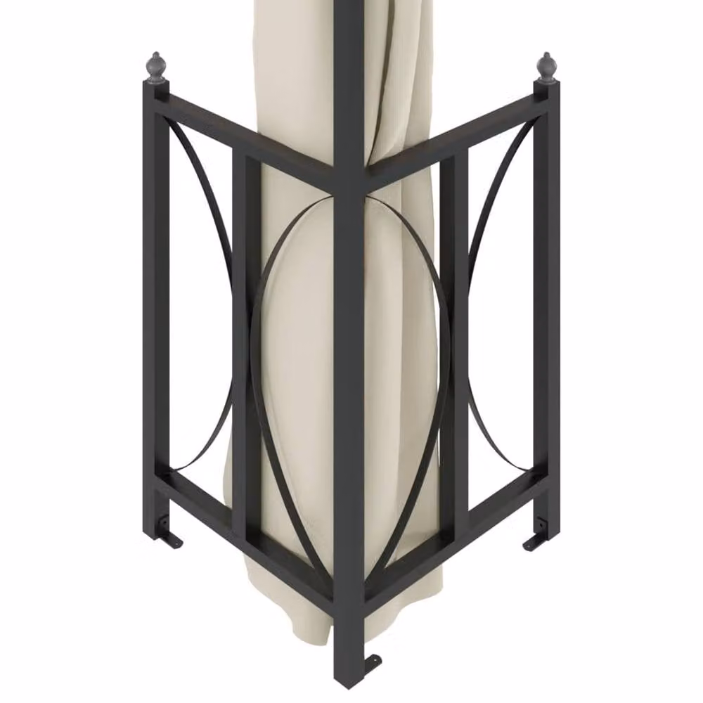Berkfield Home Gazebo with Sidewalls and Double Roof, Beige, W: 300 cm, D: 300 cm, H: 265 cm – 3