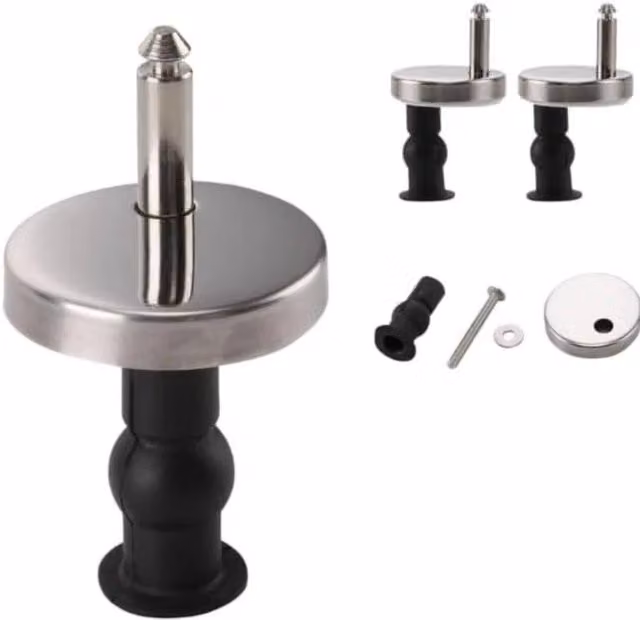 Marco Paul 2-Piece Replacement Toilet Seat Mounting Set in Silver