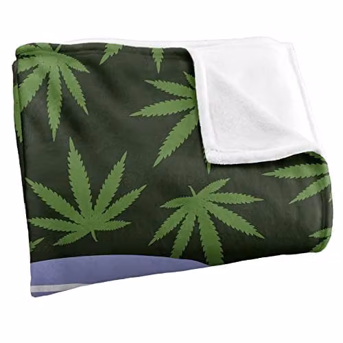 LOGOVISION South Park Towlie Pot Leaves Super Soft Microfibre Fleece Throw Blanket, W: 152 cm, D: 127 cm, Multicolour – 2