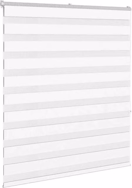 Berkfield Home Elegant Zebra Blind in White Polyester, W: 135 cm, H: 150 cm