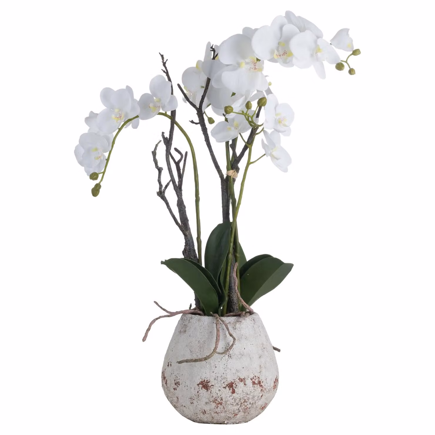 Love Lace White Orchid Artificial Flower in a Stone Pot – 2
