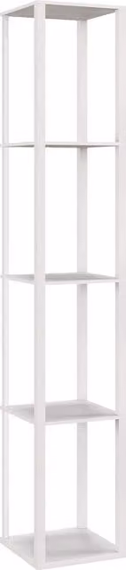 HOMCOM RGB LED Floor Lamp with Shelves, Modern Dimmable Standing Lamp with Remote Control, White