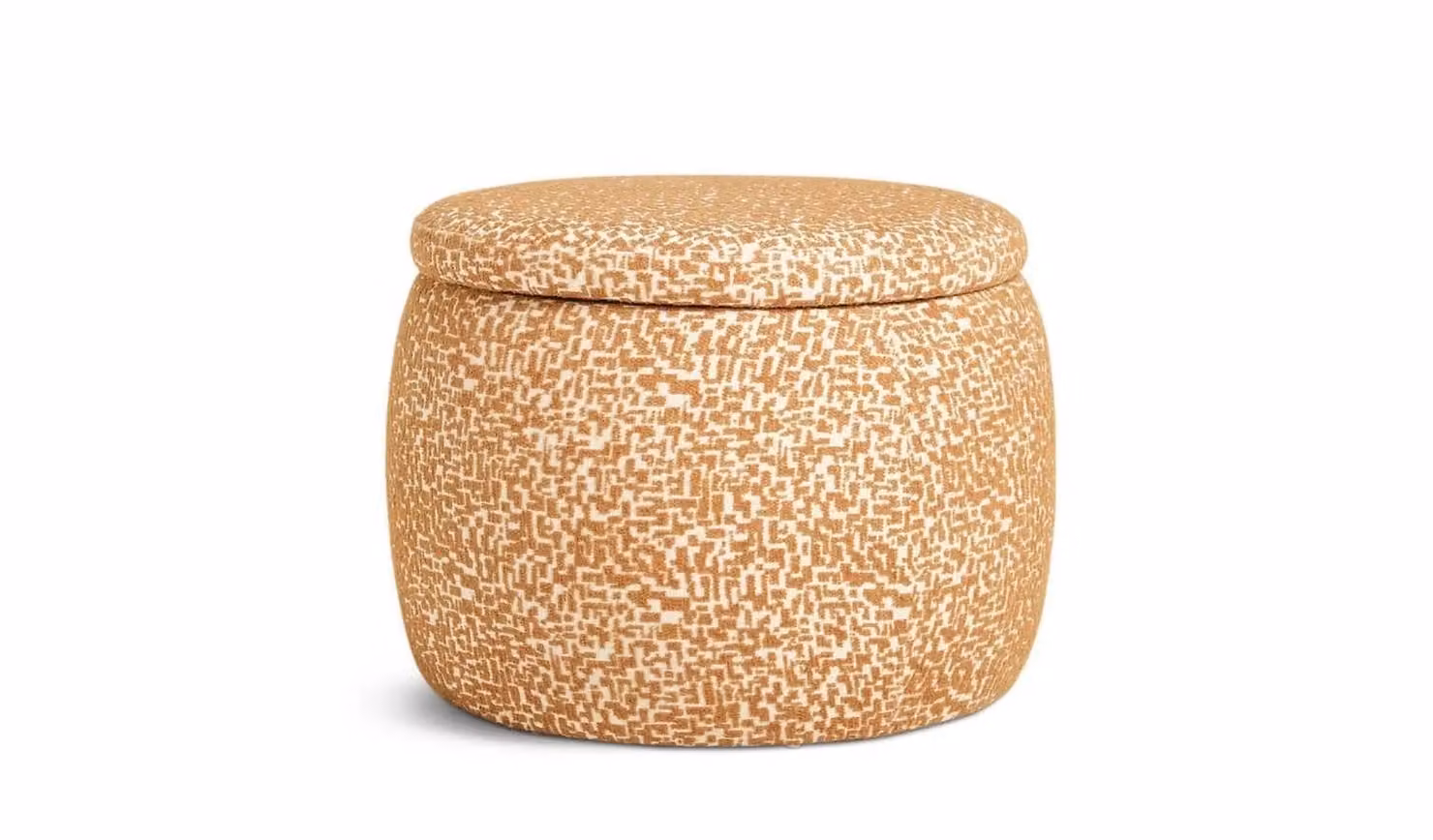 Cove Fabric Storage Ottoman in Brown and Cream with Modern Geometric Design, W/D/H: 60 x 45 x 45 cm