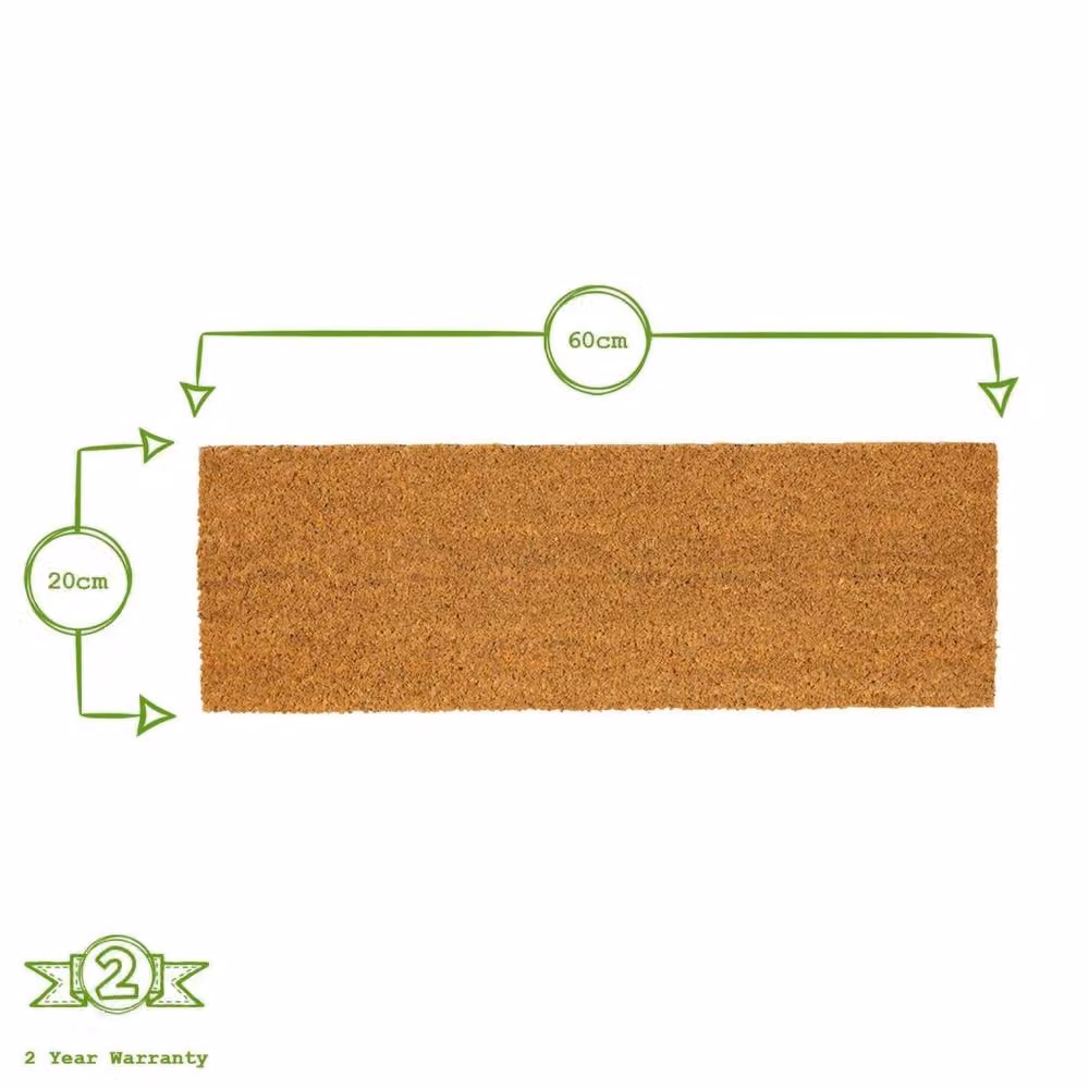 Havendro Plain Brown Coir Step Mat for Indoor and Outdoor Use, W/D: 60 x 20 cm – 2