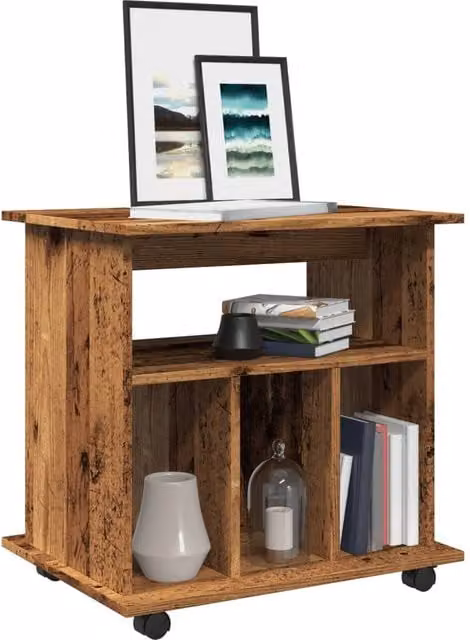 Berkfield Home Rolling Cabinet in Brown Old Wood, W/D/H: 60 x 45 x 60 cm – 1
